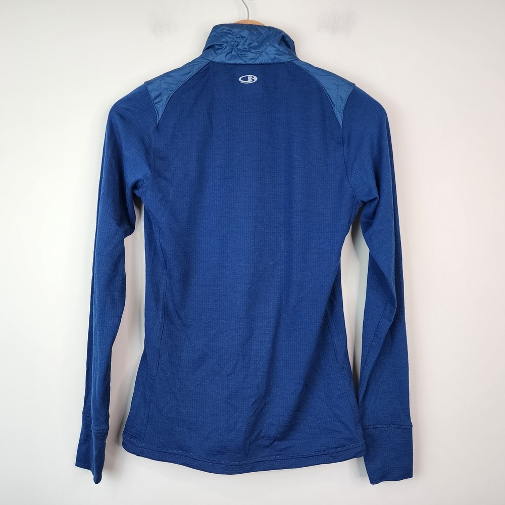 Icebreaker Merino GT Quilted Hybrid Jacket Women S Blue Thumbhole Full Zip - Picture 10 of 10